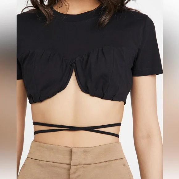 NWT Jacquemes Baci Tee Shirt in Black. - Picture 2 of 9